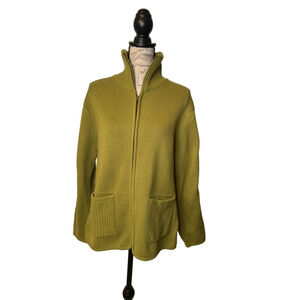 Tally Ho Knit Cowl Neck Zip up Sweater